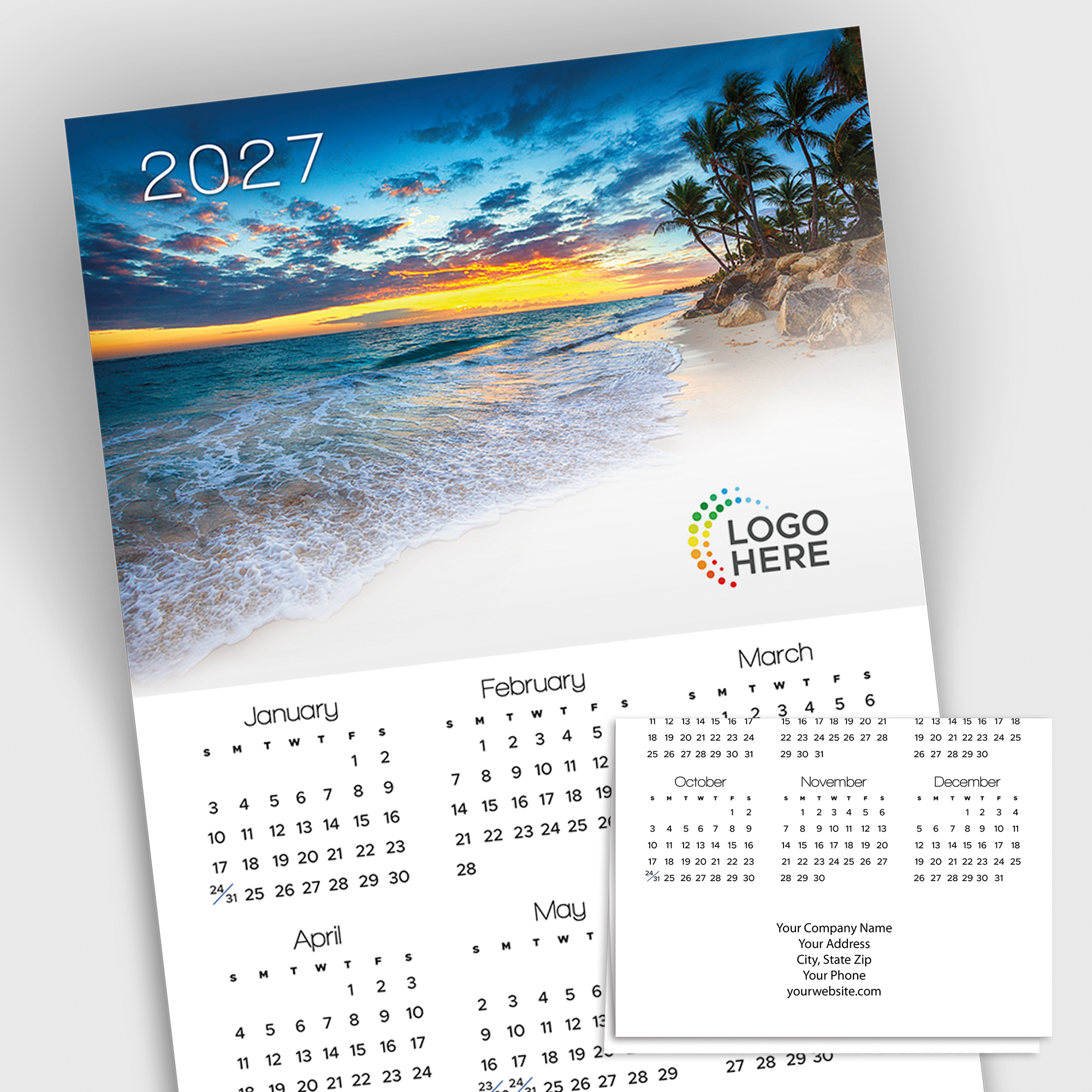 Sunrise Beach Logo Calendar Card D3499U-4A Sunrise Beach Logo Calendar Card D3499U-4A